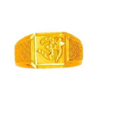 22K/916 CZ Designer Plain Gold Gents Ring by 