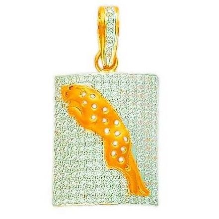 916 Gold Designer CZ Jaguar Pendant