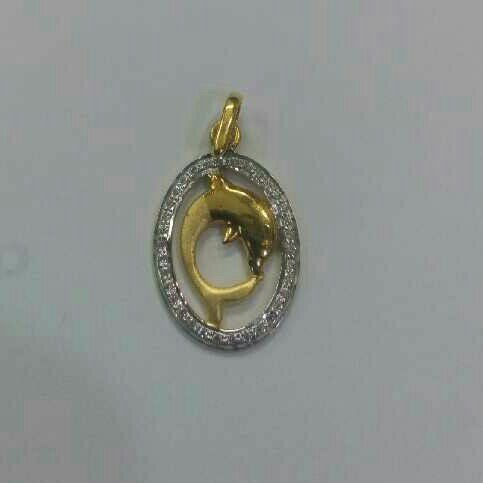 22K / 916 Gold Dolphin CZ Designer Pendant