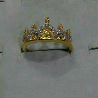 22K / 916 Gold CZ Designer Crown Ring